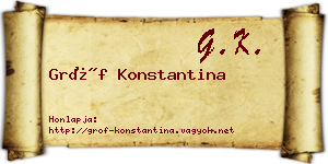 Gróf Konstantina névjegykártya